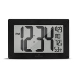 Self-Setting, Self-Adjusting, Wall Clock w/ Stand & 8 Time Zones - Black/Black Stainless Steel image
