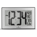 Self-Setting, Self-Adjusting, Wall Clock w/ Stand & 8 Time Zones - Black/Black Stainless Steel image