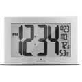 Self-Setting, Self-Adjusting, Wall Clock w/ Stand & 8 Time Zones - Black/Black Stainless Steel image