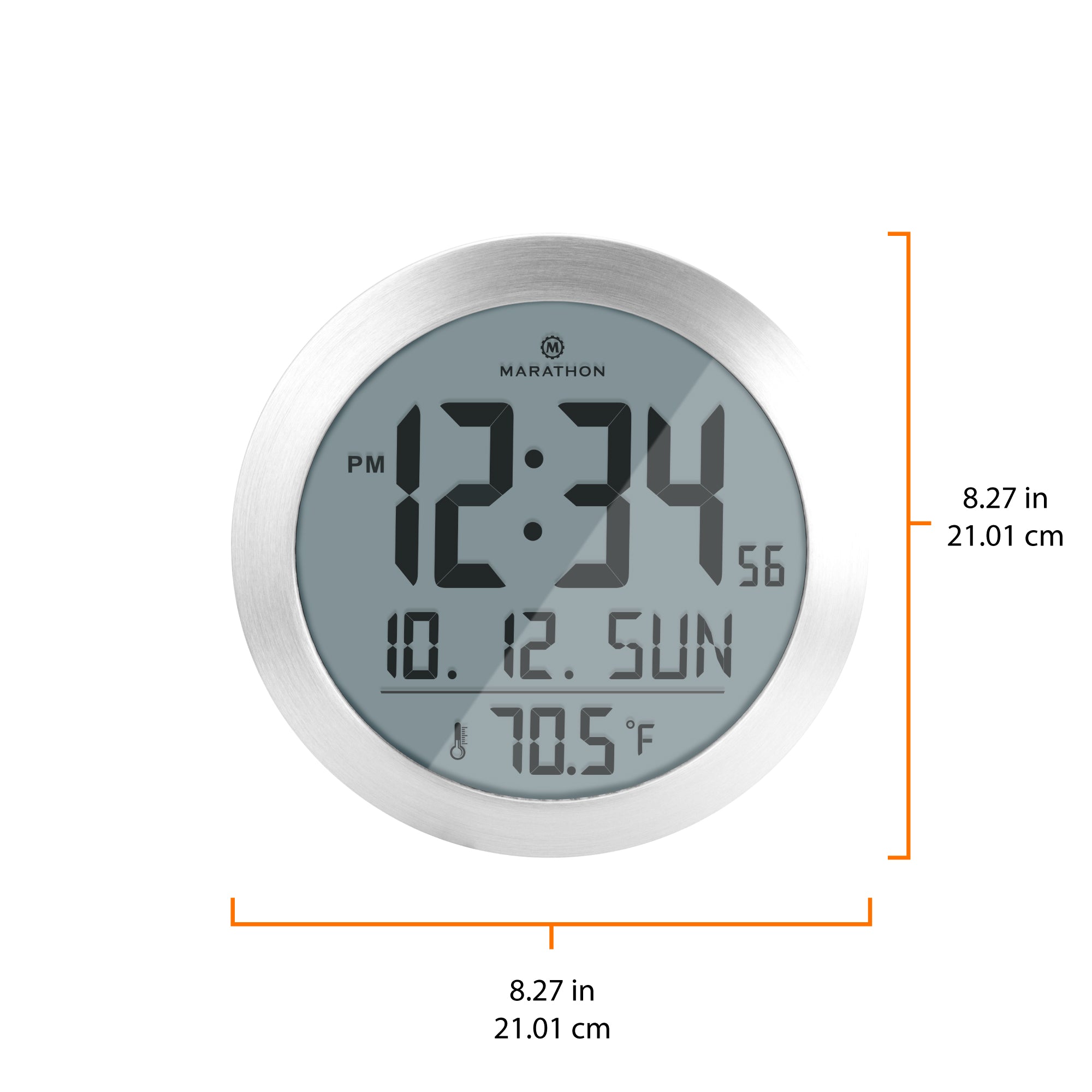 RELOJ PARED DIGITAL 28X28 SEGUNDERO CIRCULAR AZUL - Heracles