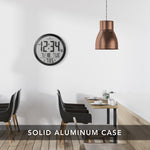 15 Inch Round Digital Wall Clock - Black