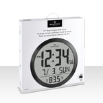 15 Inch Round Digital Wall Clock - Black