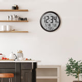 15 Inch Round Digital Wall Clock - Black image