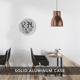 15 Inch Round Digital Wall Clock - Stainless Steel image