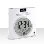 15 Inch Round Digital Wall Clock - Stainless Steel