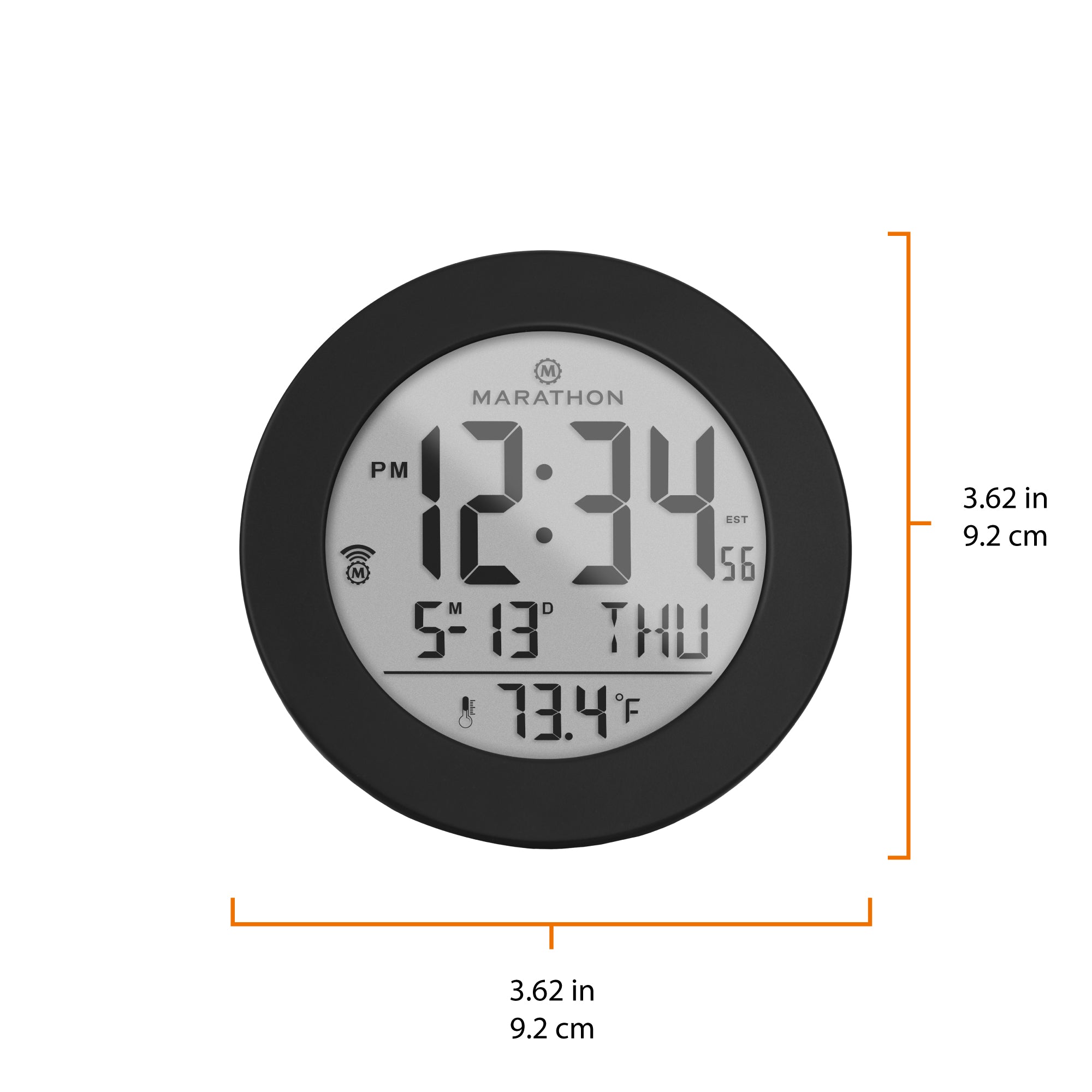 3.5 Inch Round Self-Setting Alarm Clock with Push-Button Backlight