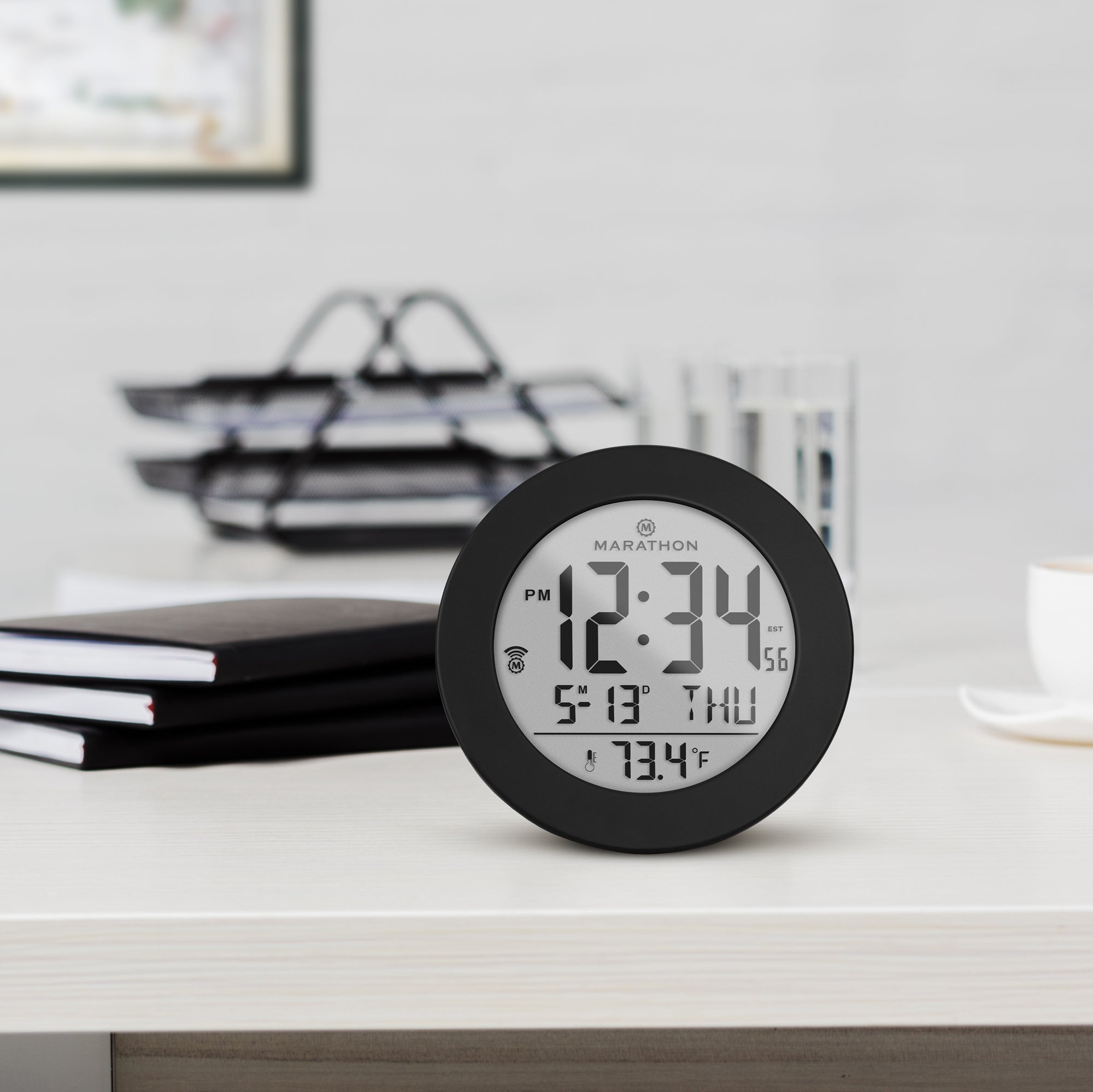 3.5 Inch Round Self-Setting Alarm Clock with Push-Button Backlight