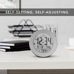 3.5 Inch Round Self-Setting Alarm Clock with Push-Button Backlight