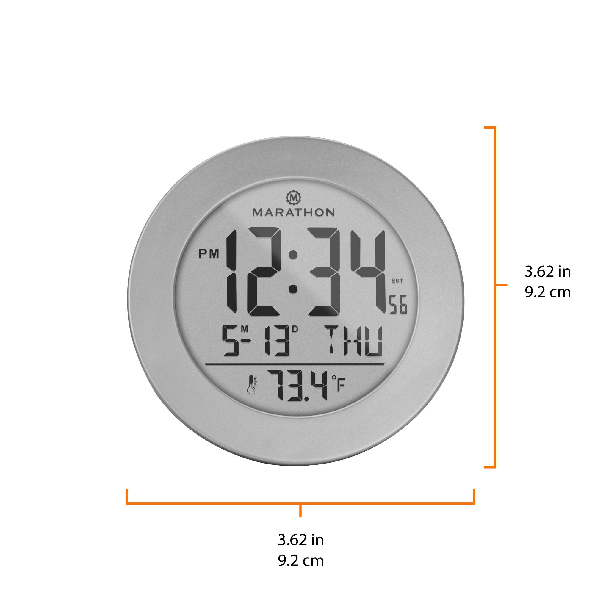 3.5 Inch Round Self-Setting Alarm Clock with Push-Button Backlight