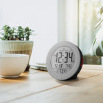 3.5 Inch Round Self-Setting Alarm Clock with Push-Button Backlight