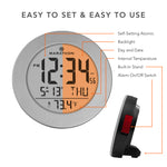 3.5 Inch Round Self-Setting Alarm Clock with Push-Button Backlight