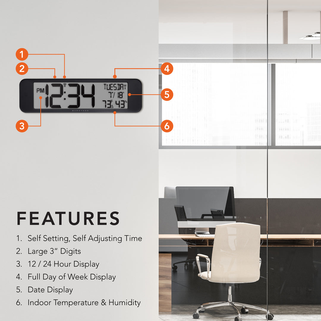 Ultra-Wide Clock with Atomic Accuracy – Marathon Watch