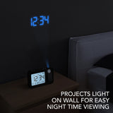 Reloj de proyección con pantalla grande y retroiluminación image