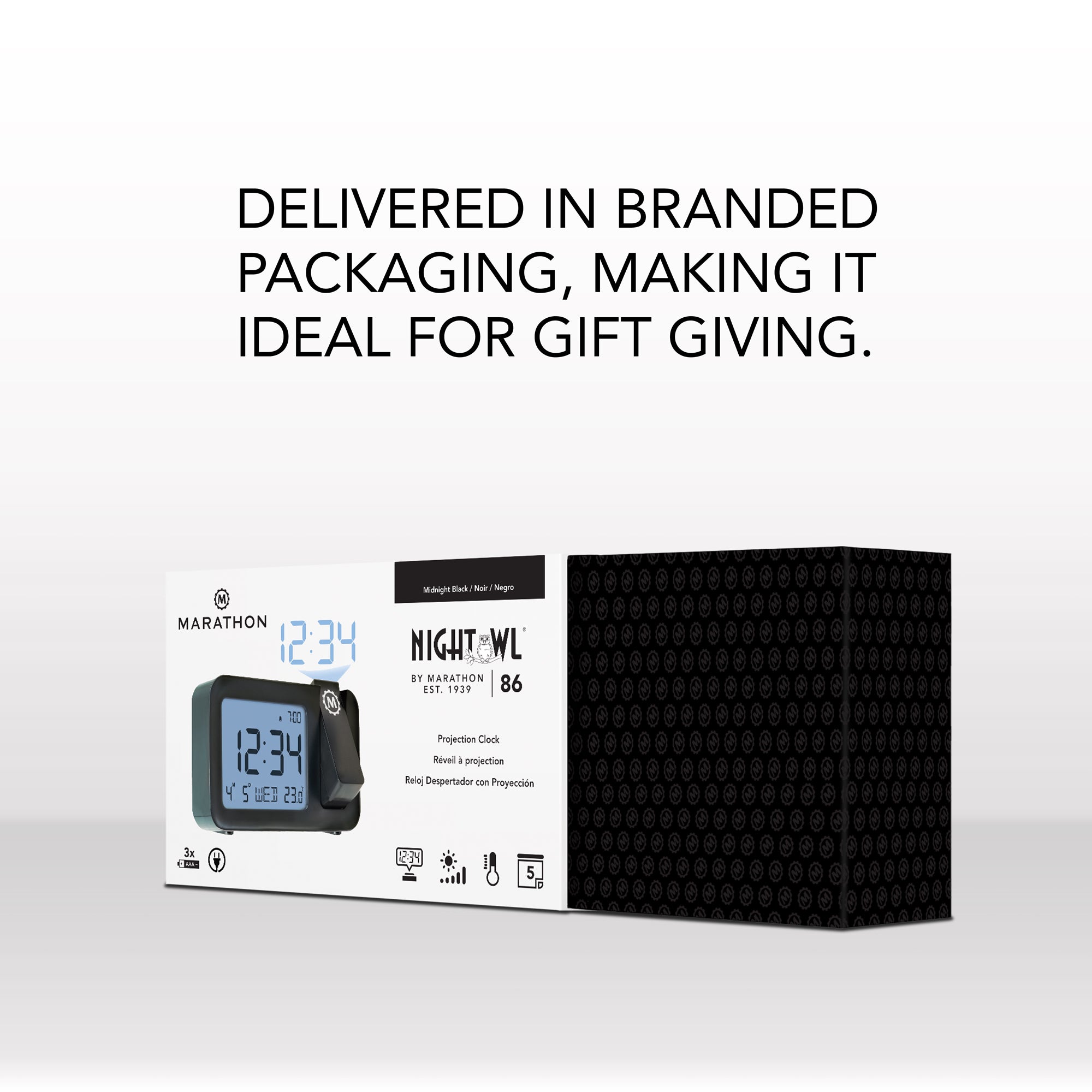 Reloj de proyección con pantalla grande y retroiluminación