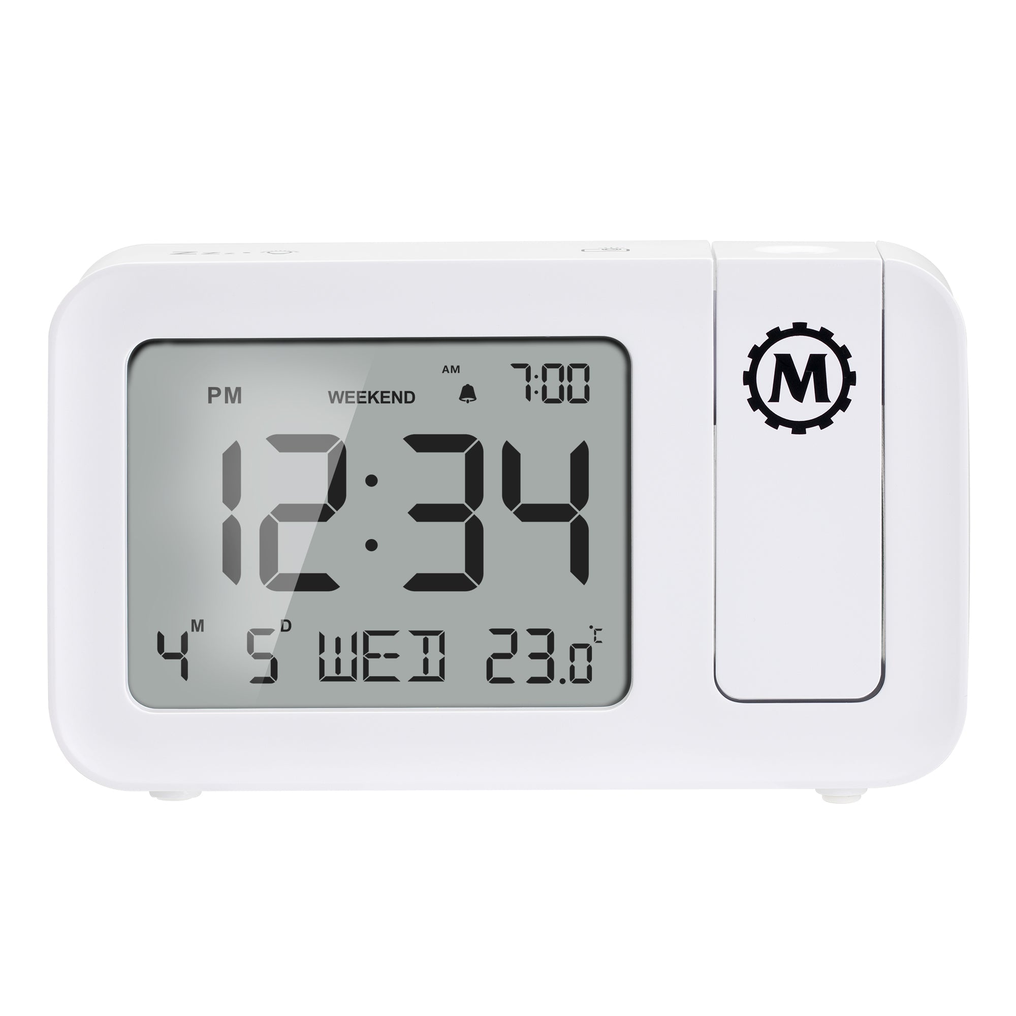 Reloj de proyección con pantalla grande y retroiluminación