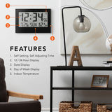 Self-Setting Clock with Auto Backlight and Power Adapter image