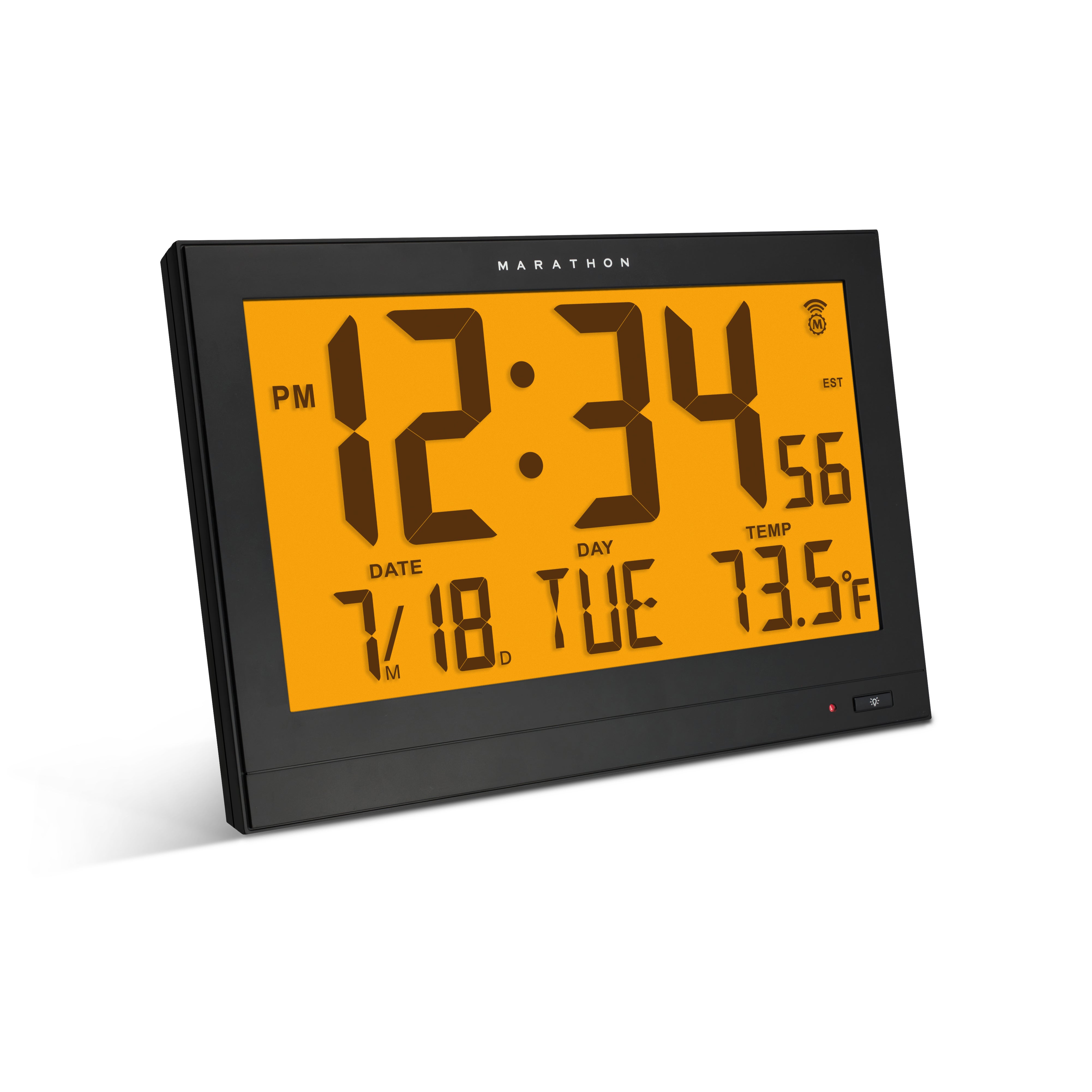 Jumbo Self-Setting Wall Clock with Auto Backlight and Power Adapter