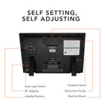 Jumbo Self-Setting Wall Clock with Auto Backlight and Power Adapter