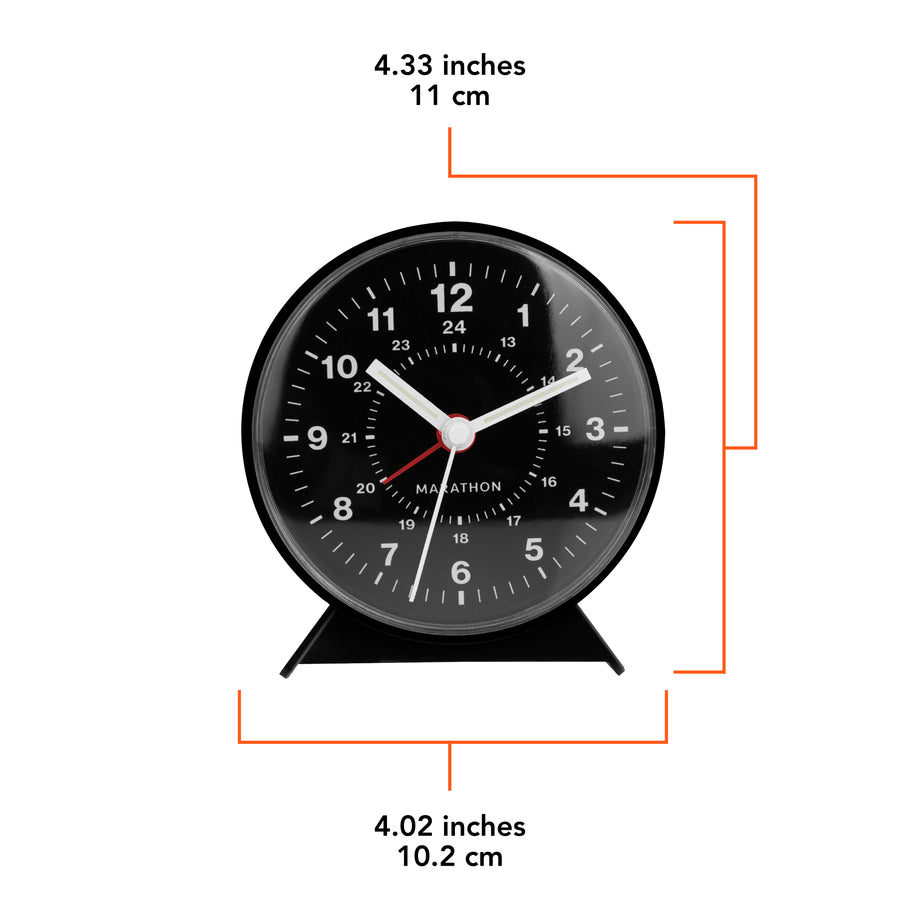 Alarm Clock with Mechanical Wind Up Marathon Watch