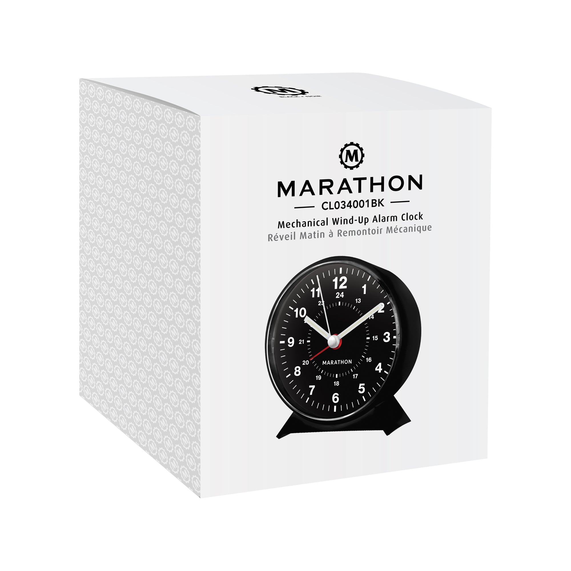 Alarm Clock with Mechanical Wind Up Marathon Watch