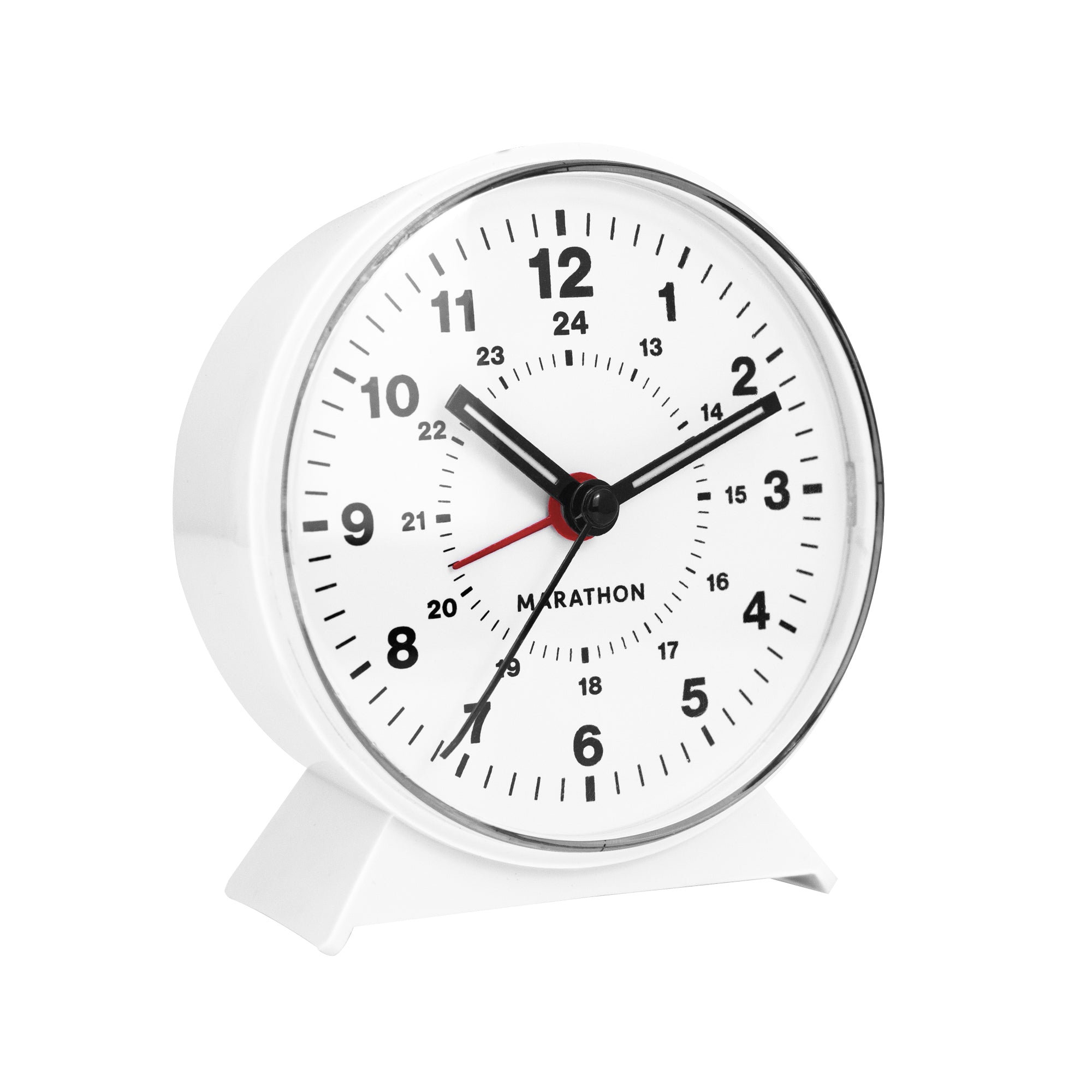 Alarm Clock with Mechanical Wind Up - White