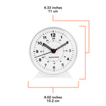 Alarm Clock with Mechanical Wind Up - White