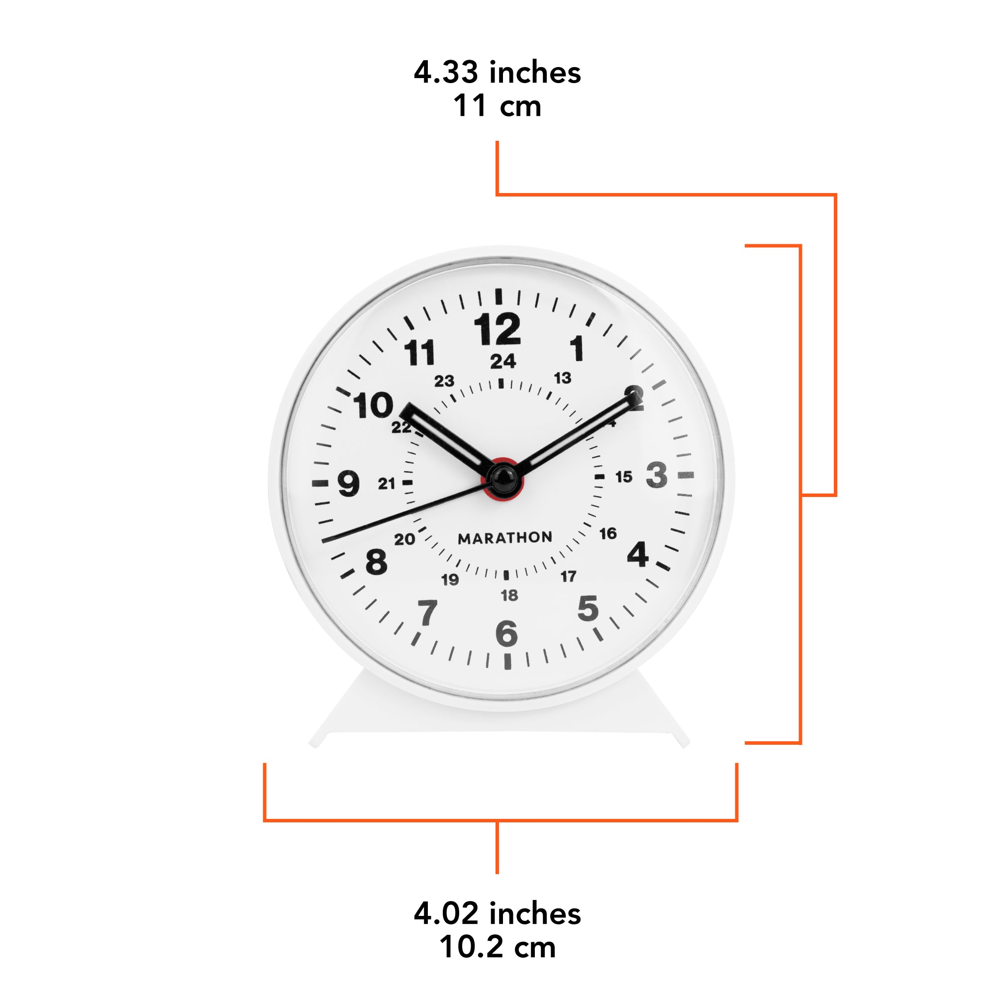 Alarm Clock with Mechanical Wind Up - White