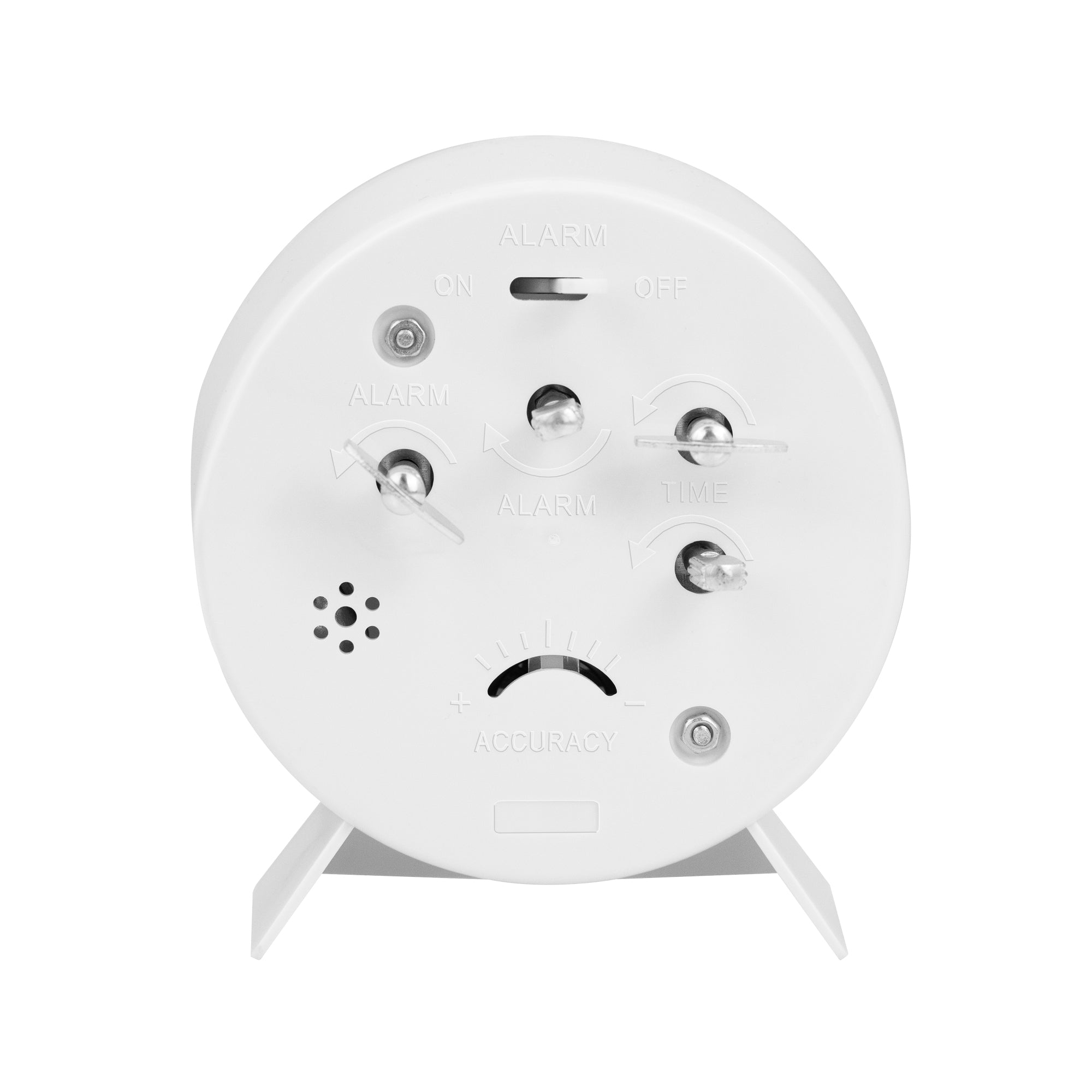 Alarm Clock with Mechanical Wind Up - White