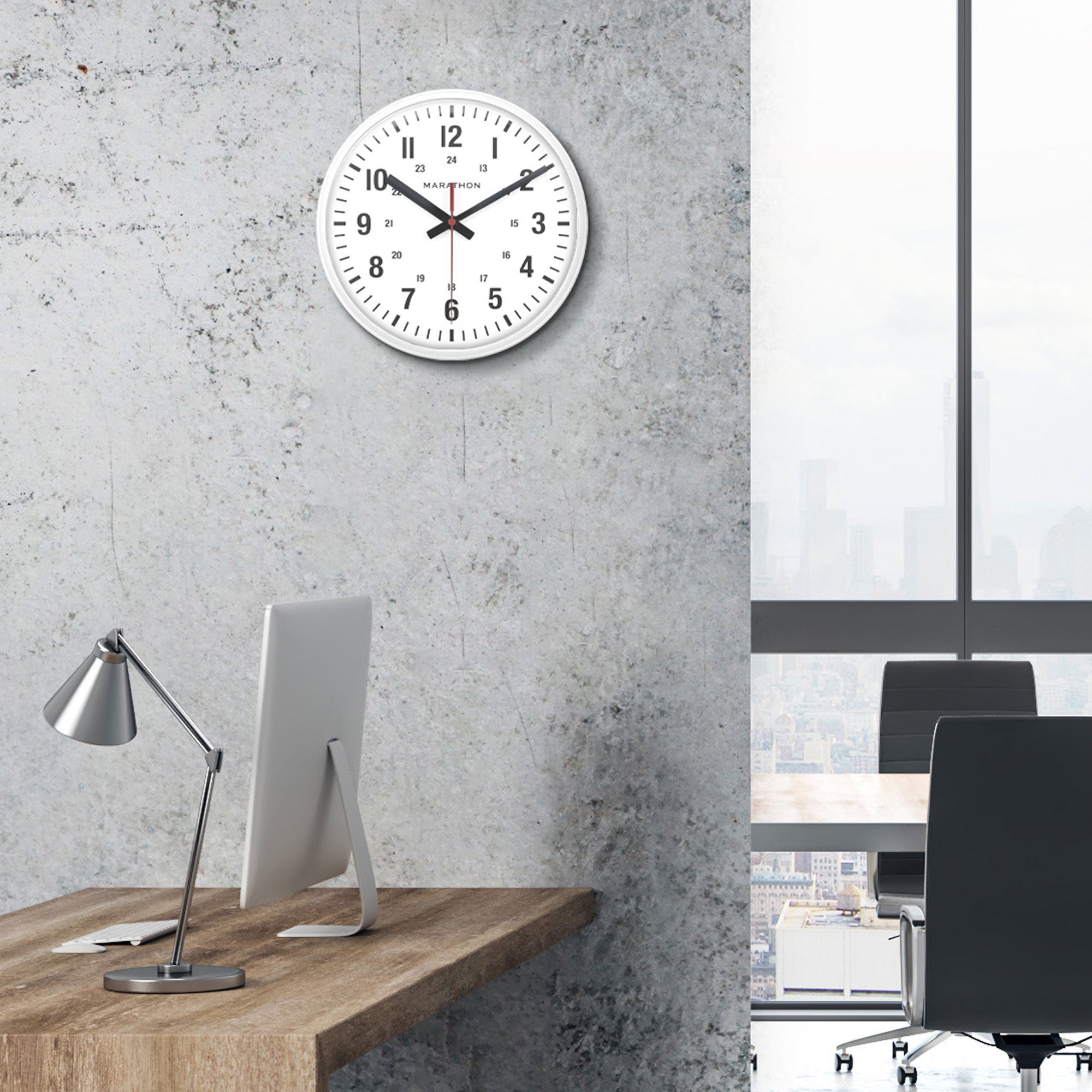 10 Inch Silent Continuous-Sweep Analog Wall Clock - White