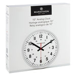 10 Inch Silent Continuous-Sweep Analog Wall Clock - White