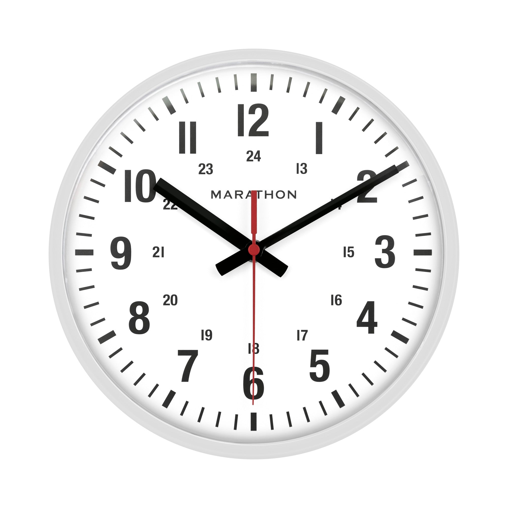 10 Inch Silent Continuous-Sweep Analog Wall Clock - White