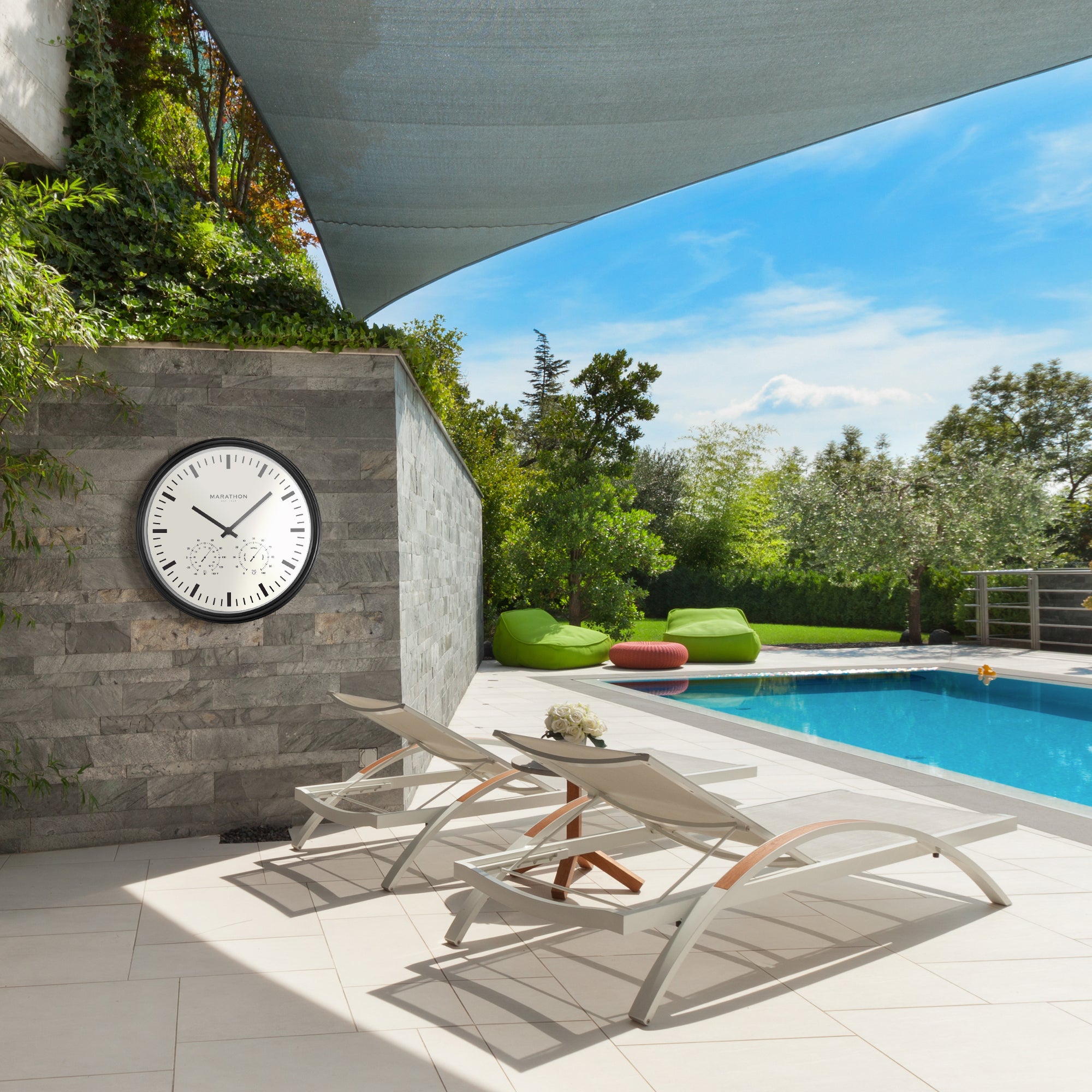 Jumbo 20 Inch Indoor/Outdoor Clock with Temperature and Humidity image