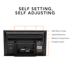 Self-Setting Full Calendar Clock with Extra Large Digits Indoor and Outdoor Temperature - Black