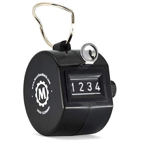 Black Handheld Tally Counter with Finger Ring – Marathon Watch