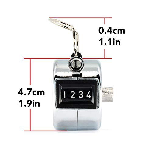 Chrome Handheld Tally Counter with Finger Ring image