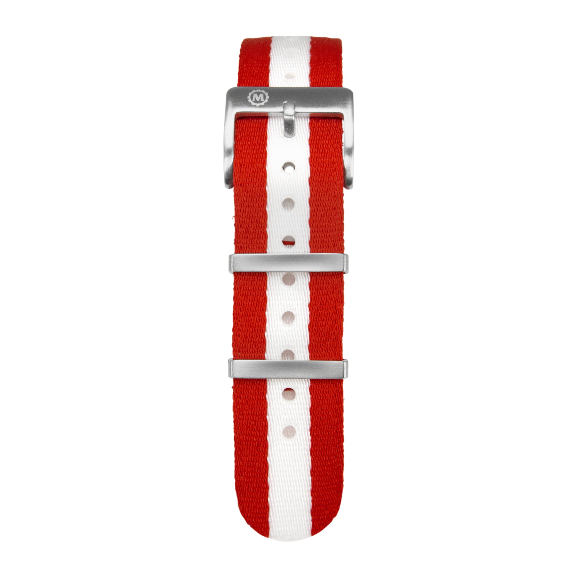 Seat-Belt Weave Nylon DEFSTAN Strap, Red & White, 20mm image