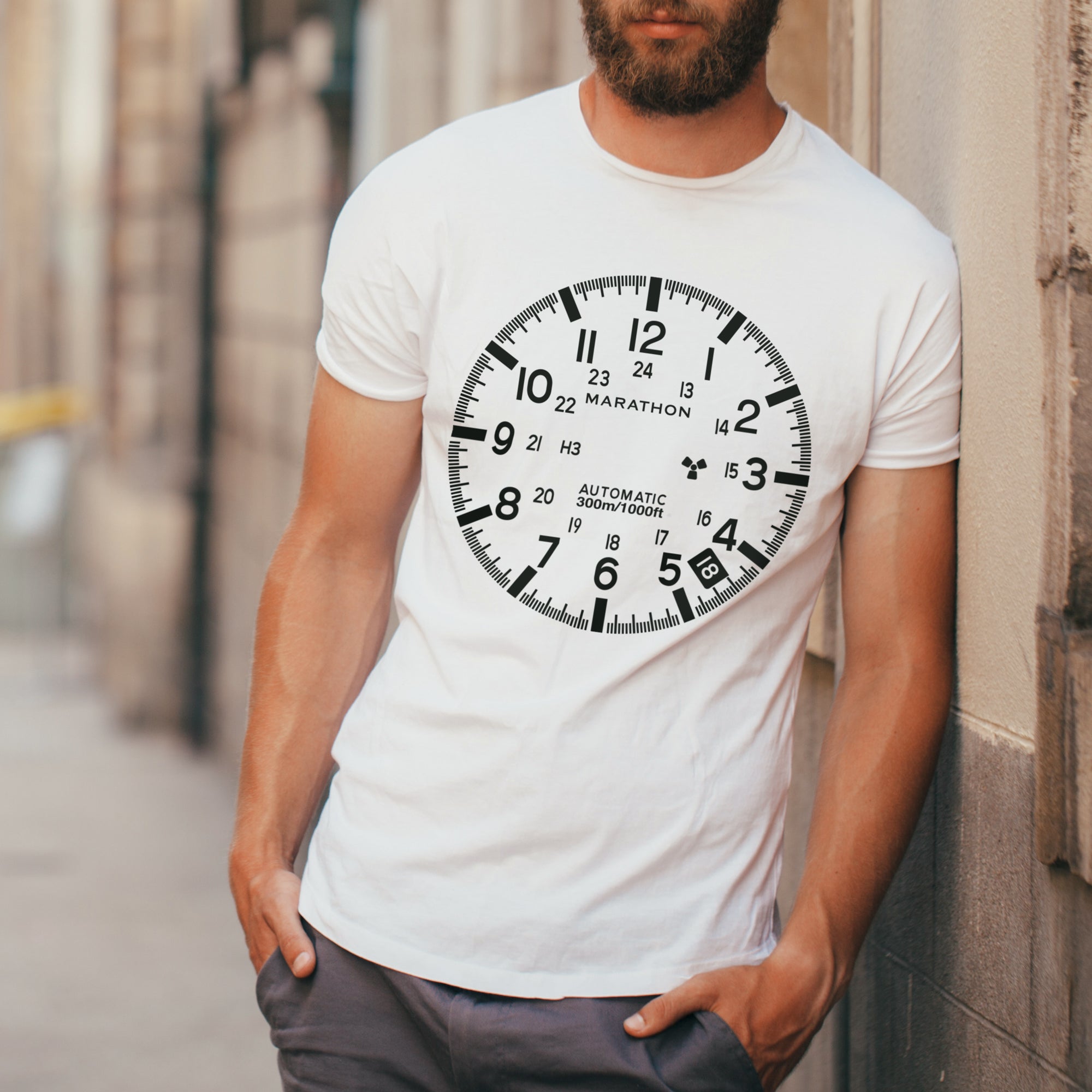 Slim Fit Classic White Marathon Watch GSAR T-Shirt image