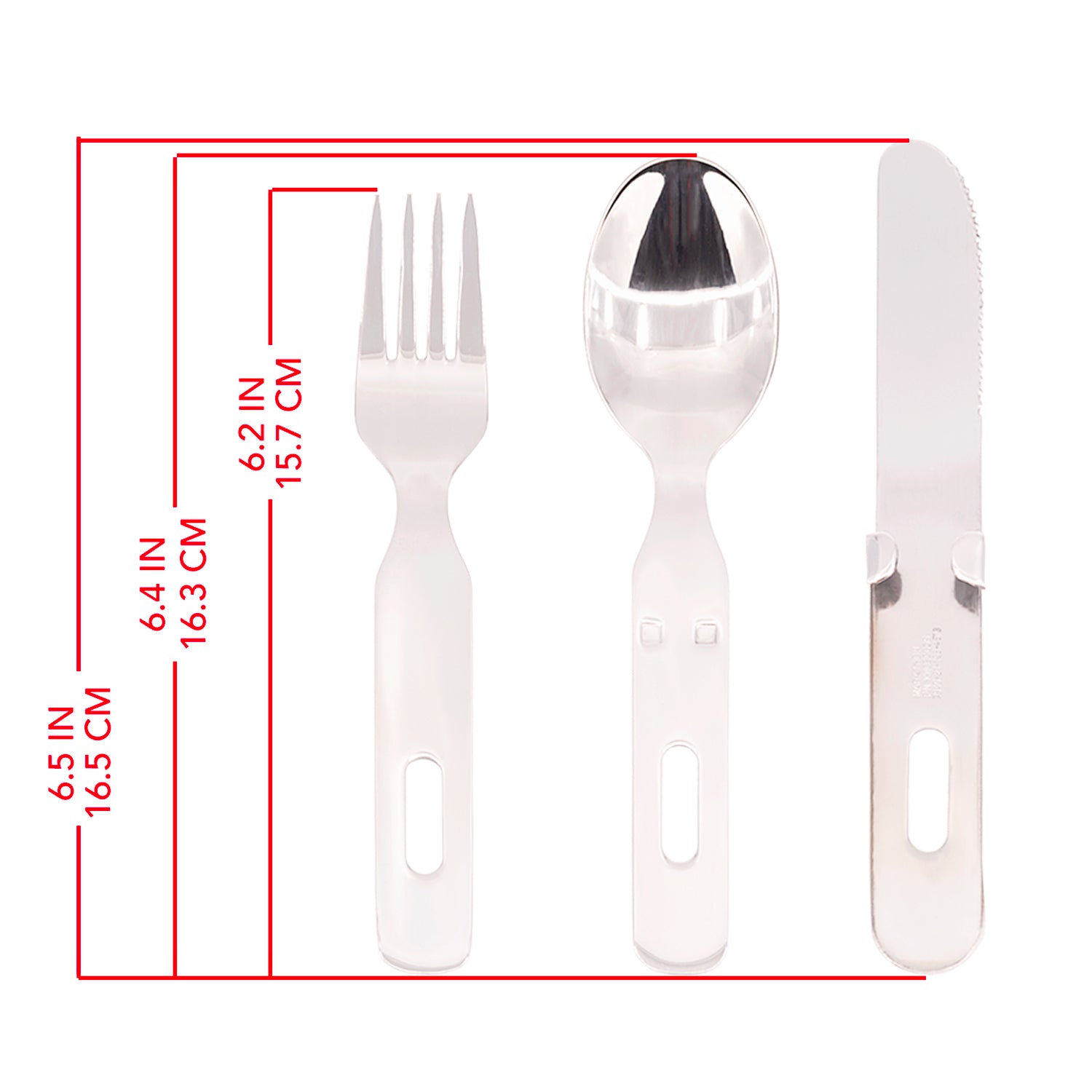 Knife, Fork and Spoon Set - Chow Kit - Military, Hiking, Camping, & Emergency Kit - marathonwatch