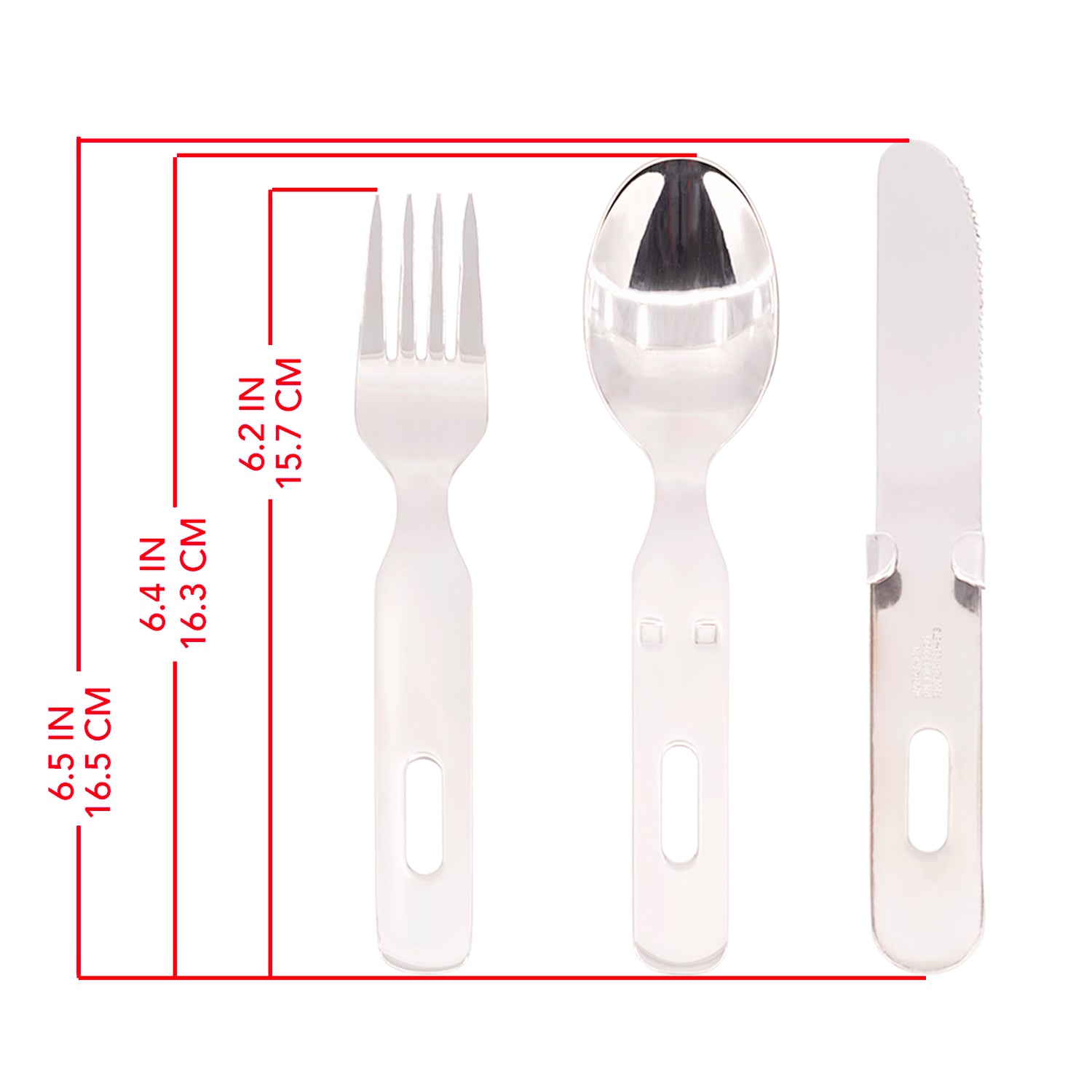 Knife, Fork and Spoon Set - Chow Kit - Military, Hiking, Camping, & Emergency Kit image