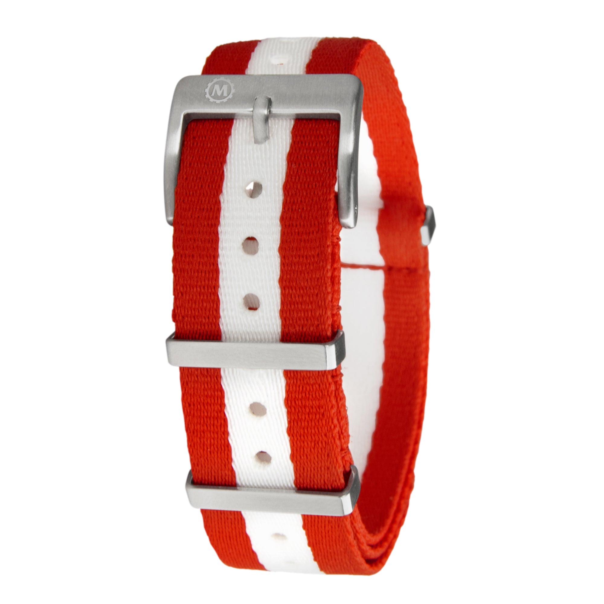 Seat-Belt Weave Nylon DEFSTAN Strap, Red & White, 20mm image