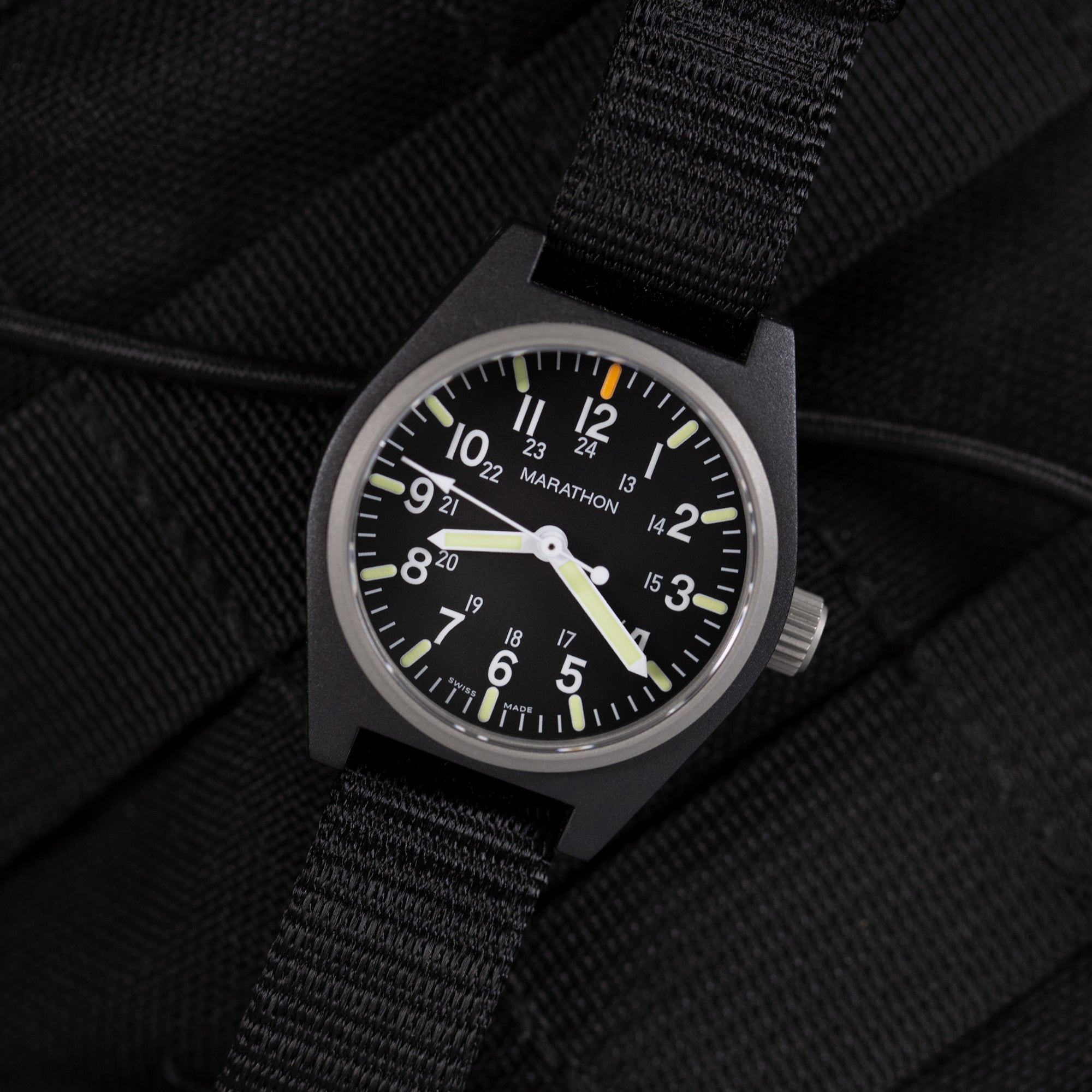 34mm Black General Purpose Quartz with MaraGlo (GPQ) – Marathon Watch