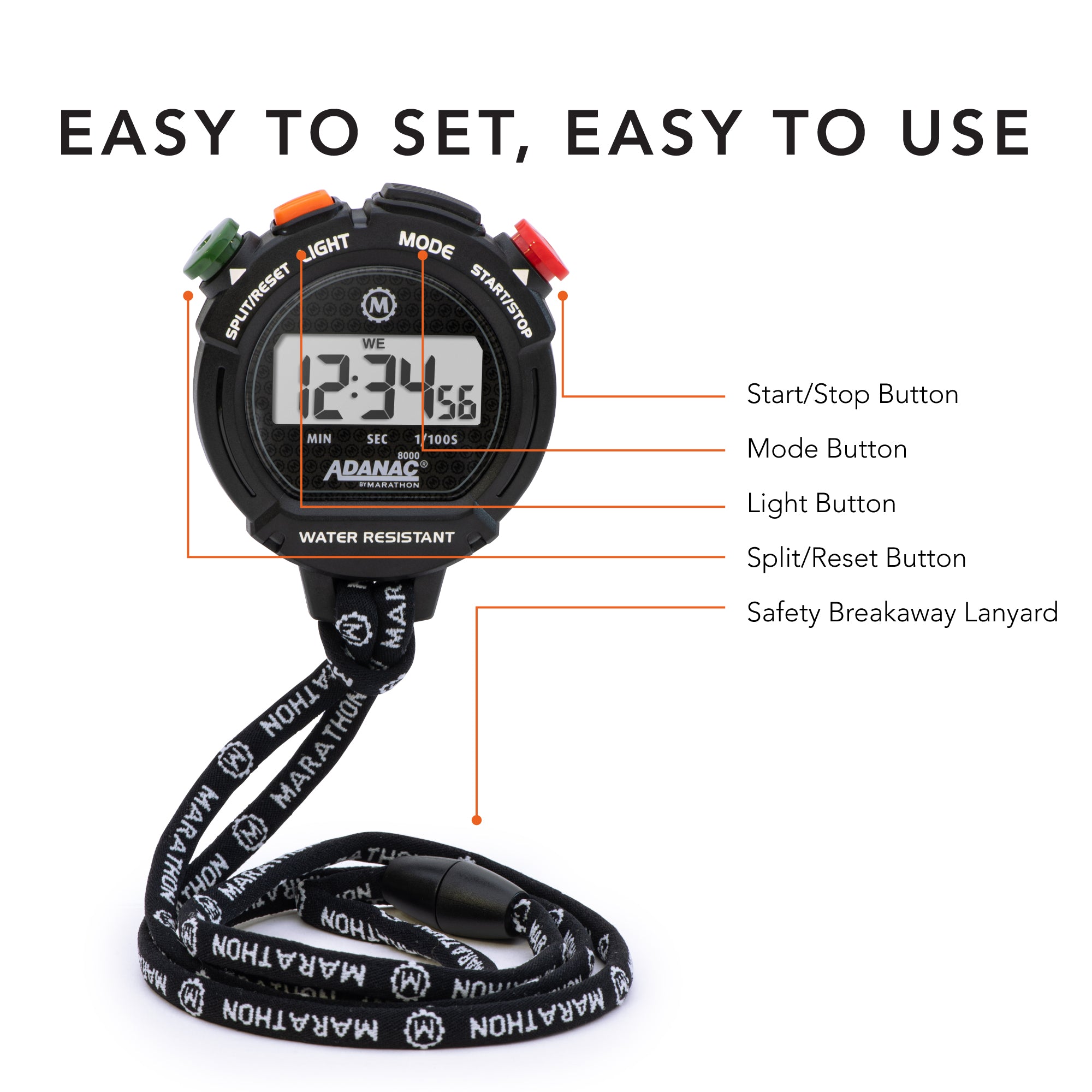 ADANAC 8000 Professional Stopwatch Timer
