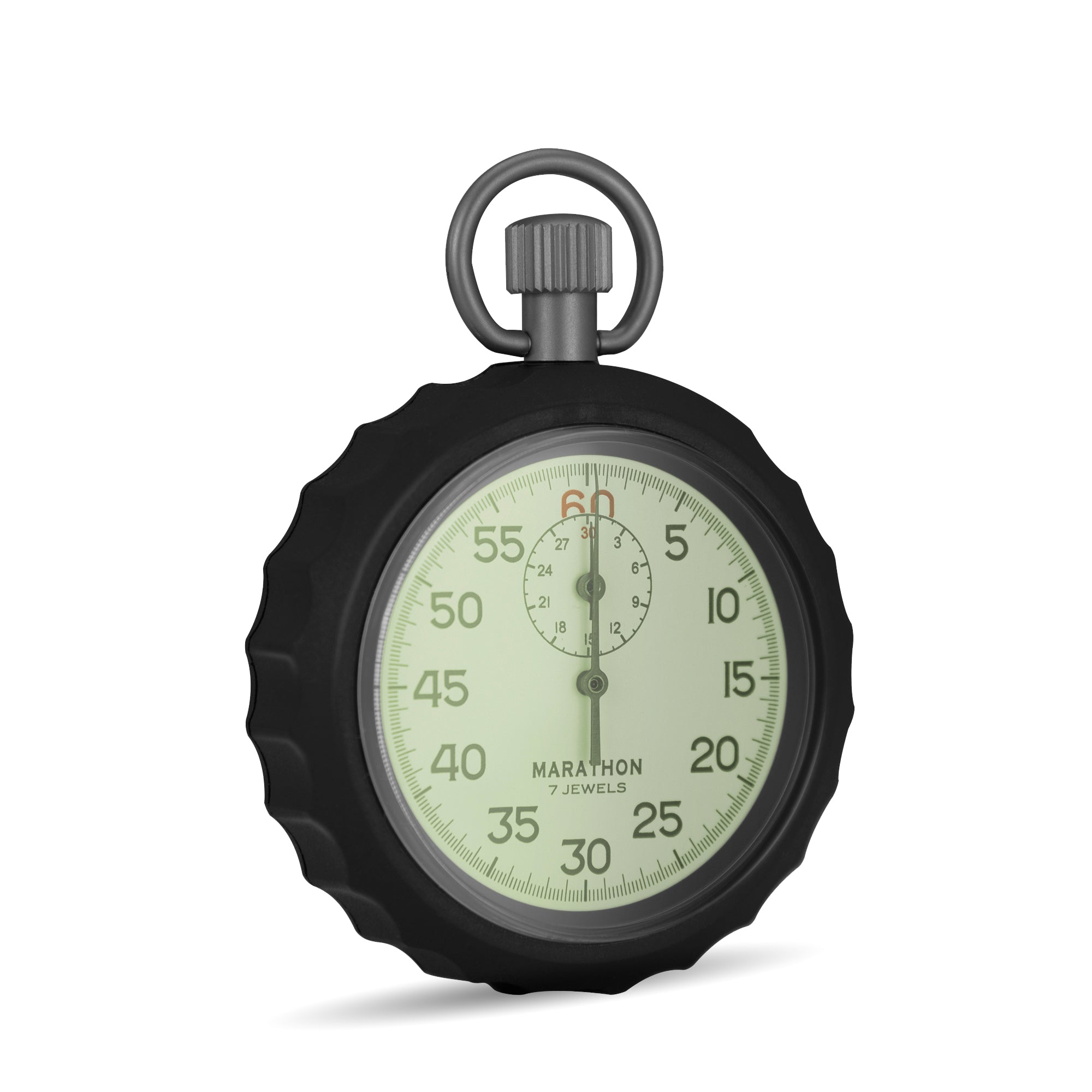 Mechanical Stopwatch: Single Action Glow in the Dark, (1/5 sec) 30 min Register image