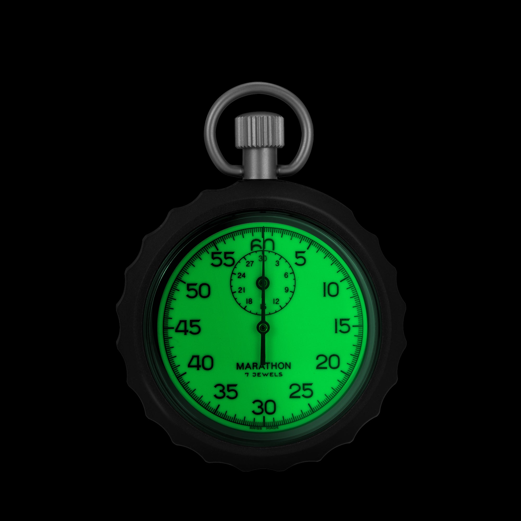 Mechanical Stopwatch: Single Action Glow in the Dark, (1/5 sec) 30 min Register image