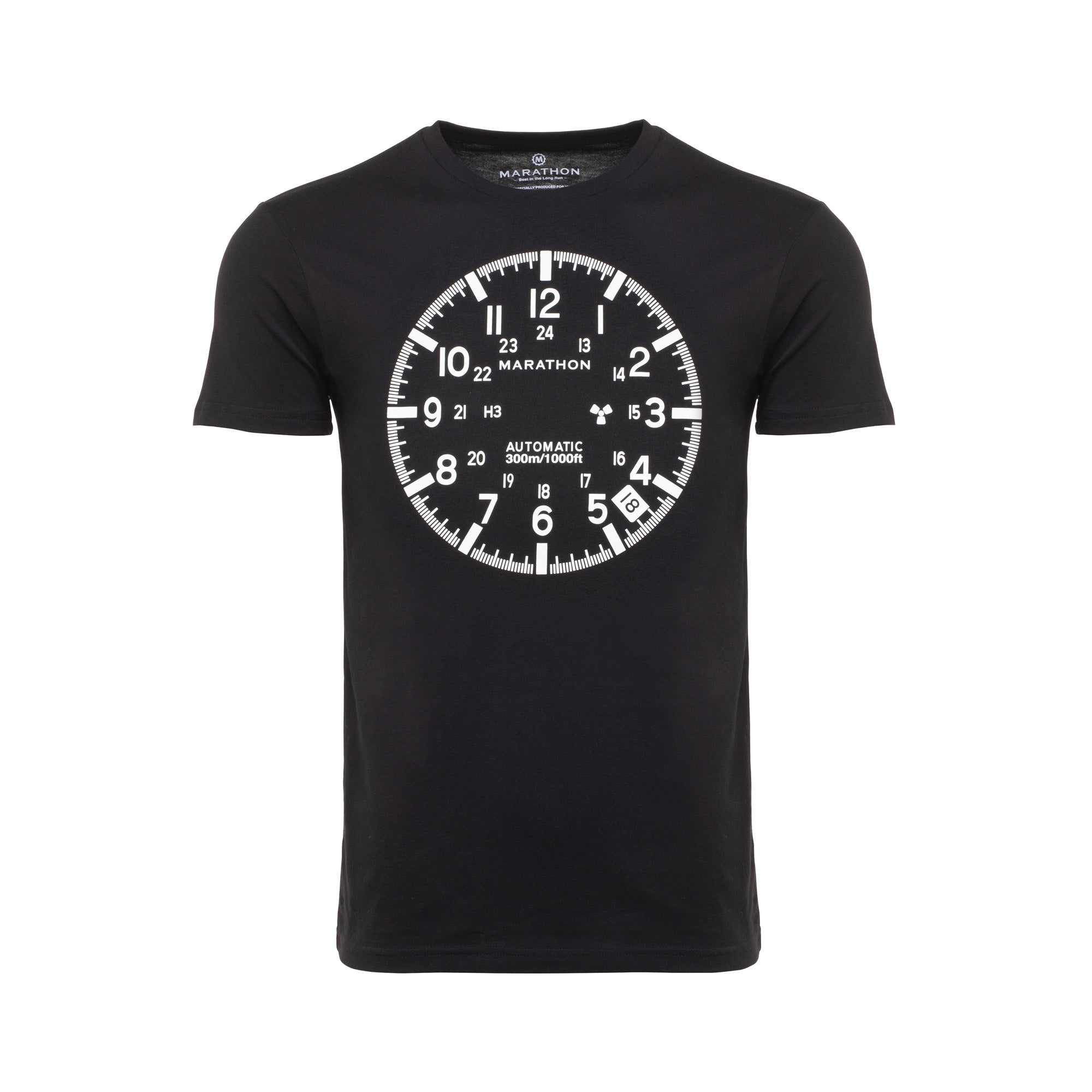 Slim Fit Classic Black Glow Print Marathon Watch GSAR T-Shirt image