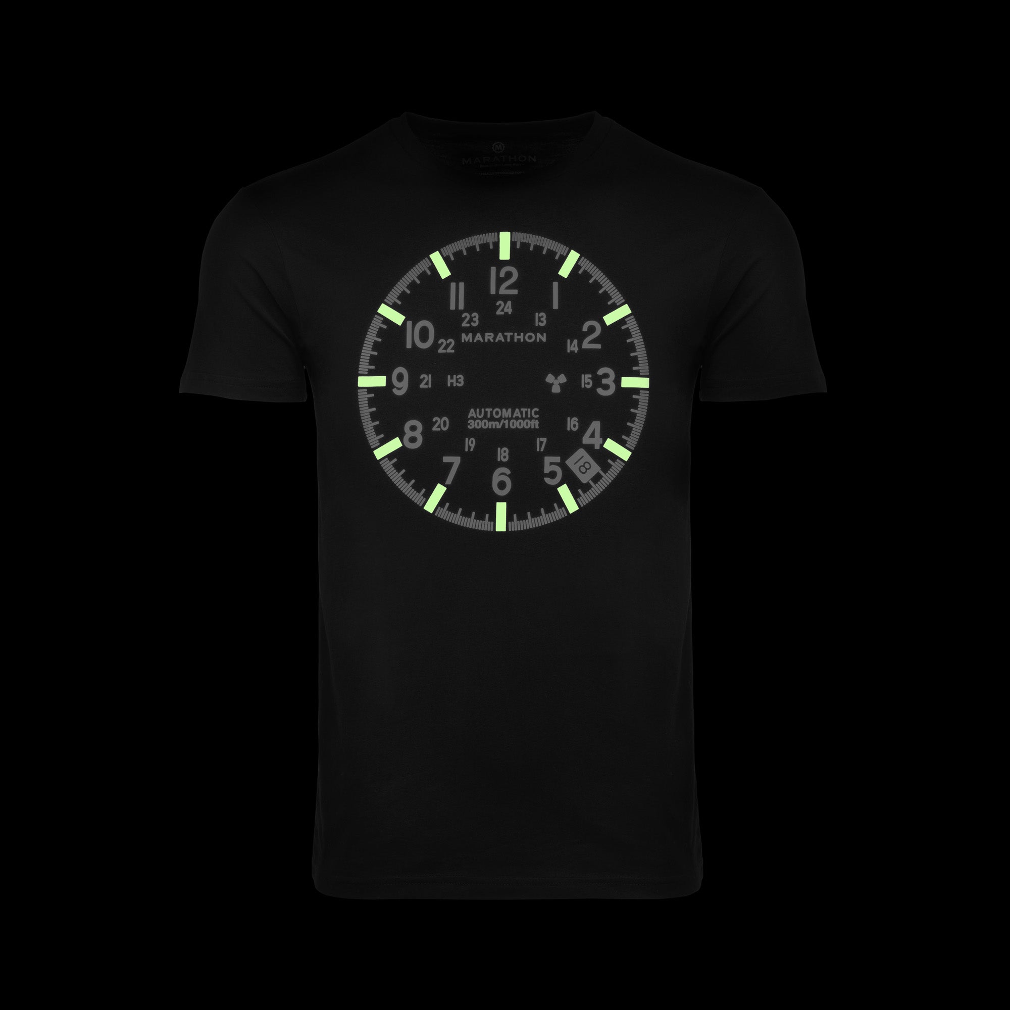 Slim Fit Classic Black Glow Print Marathon Watch GSAR T-Shirt image