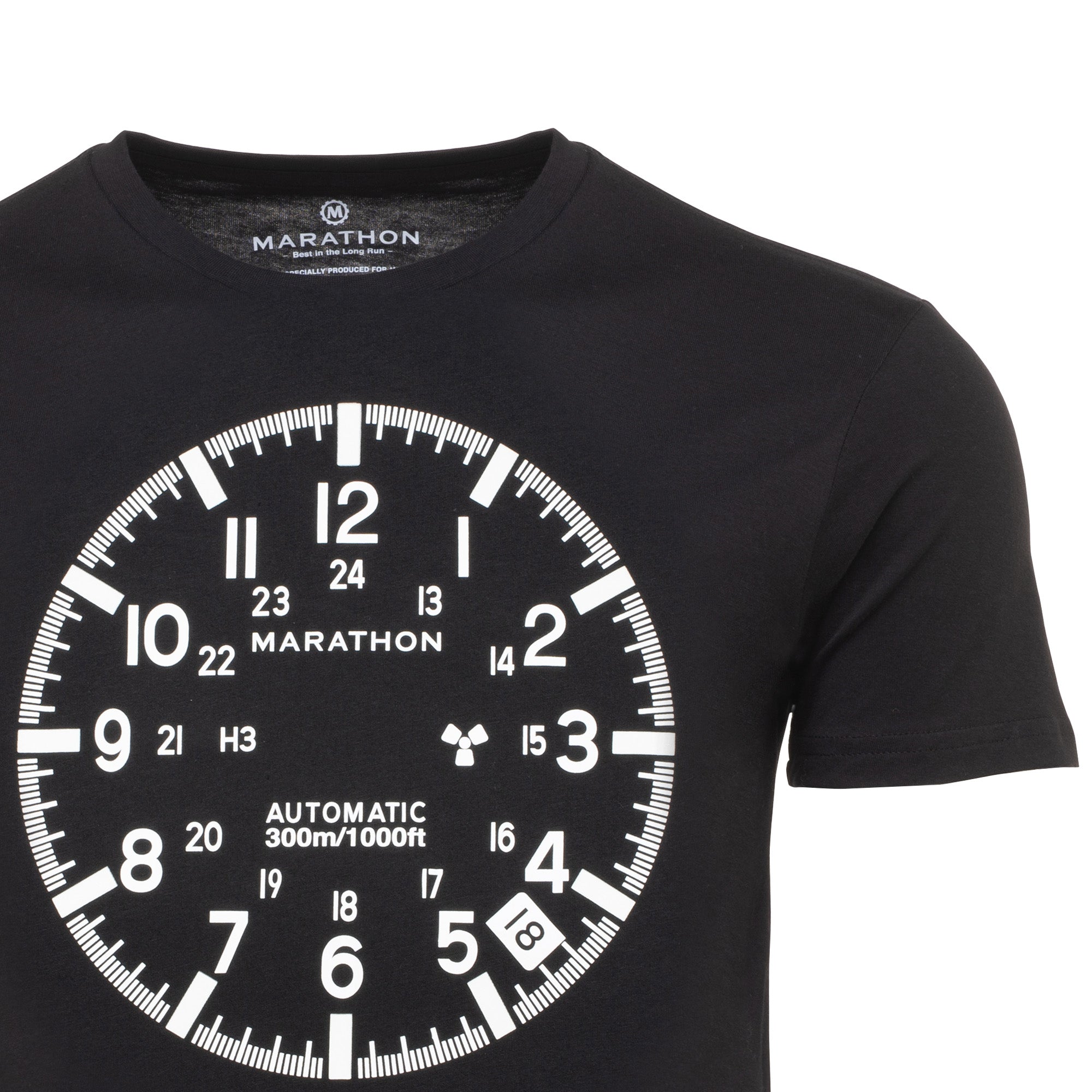 Slim Fit Classic Black Glow Print Marathon Watch GSAR T-Shirt