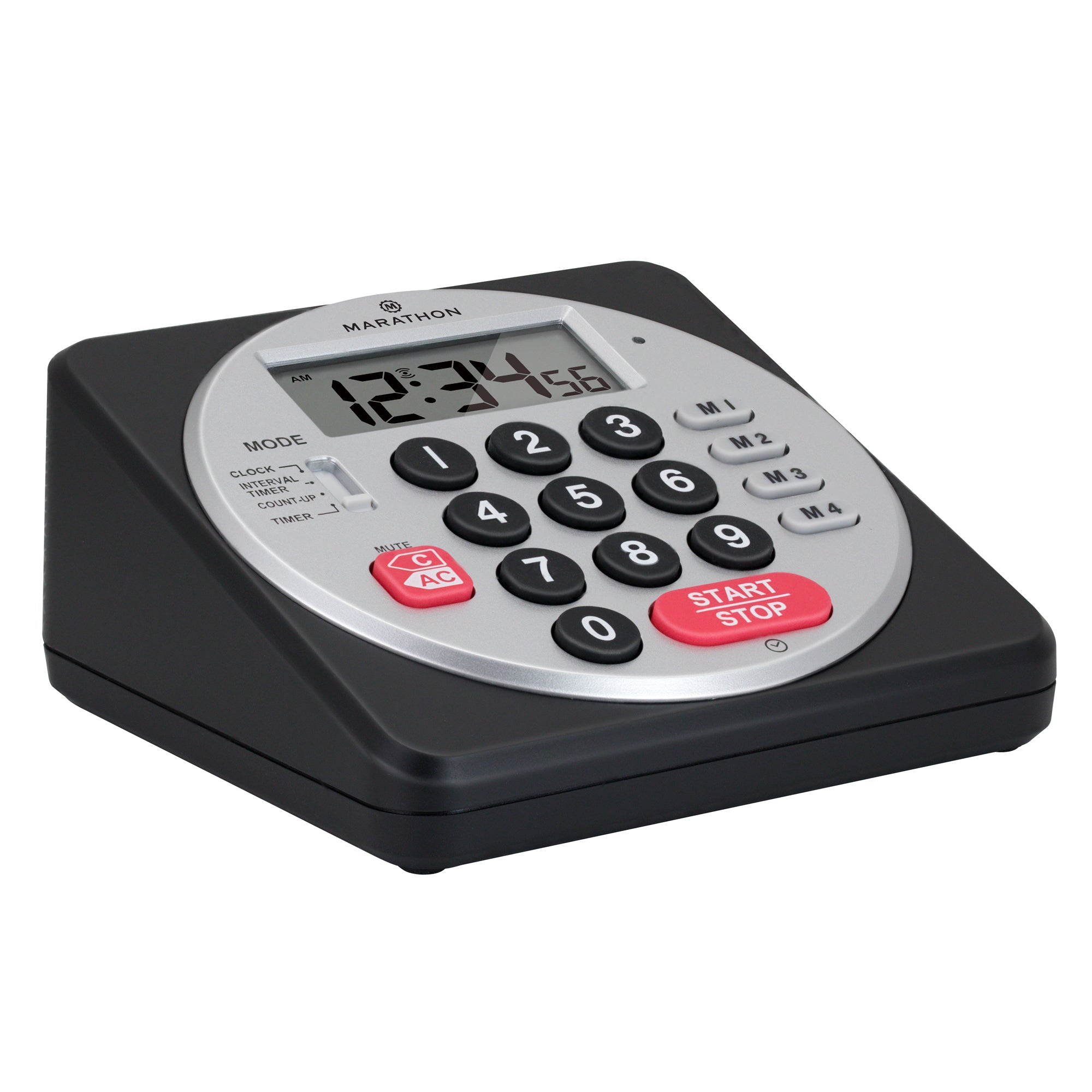 Commercial Grade Direct Entry 100-Hour Keypad Digital Timer with Loud Ring, Interval Countdown, Count-up and Clock Feature - marathonwatch
