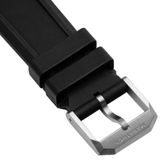 3-Piece Rubber Strap Kit, Black, 22mm