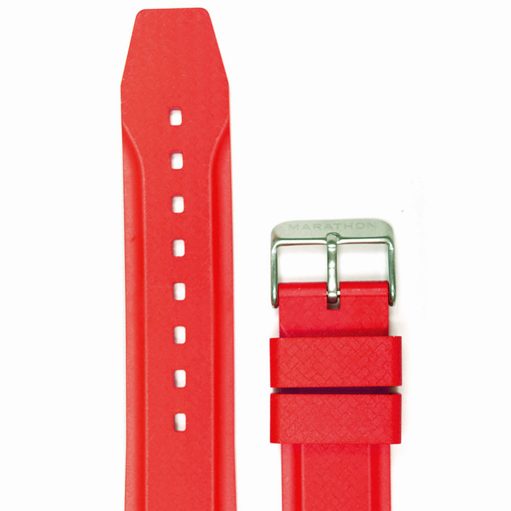 Textured Rubber Strap, Red, 22mm image